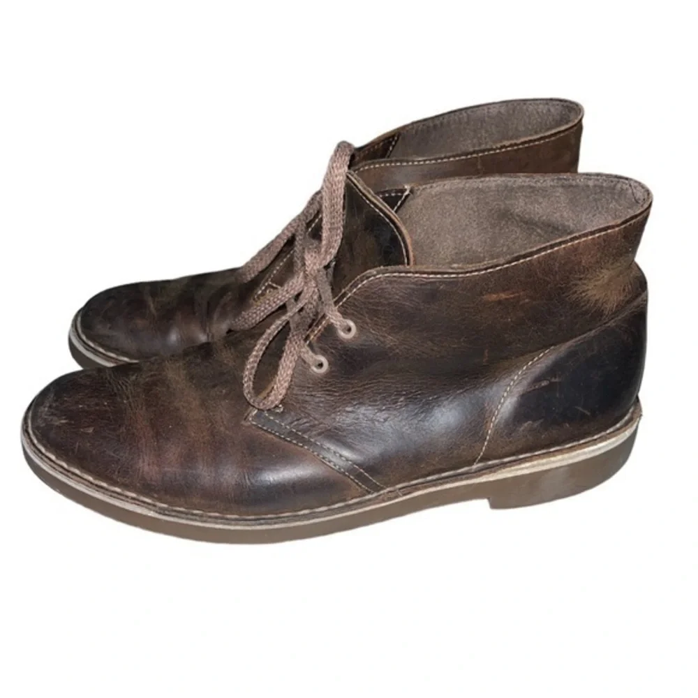 Clarks Bushacre leather brown chukka boots 9
